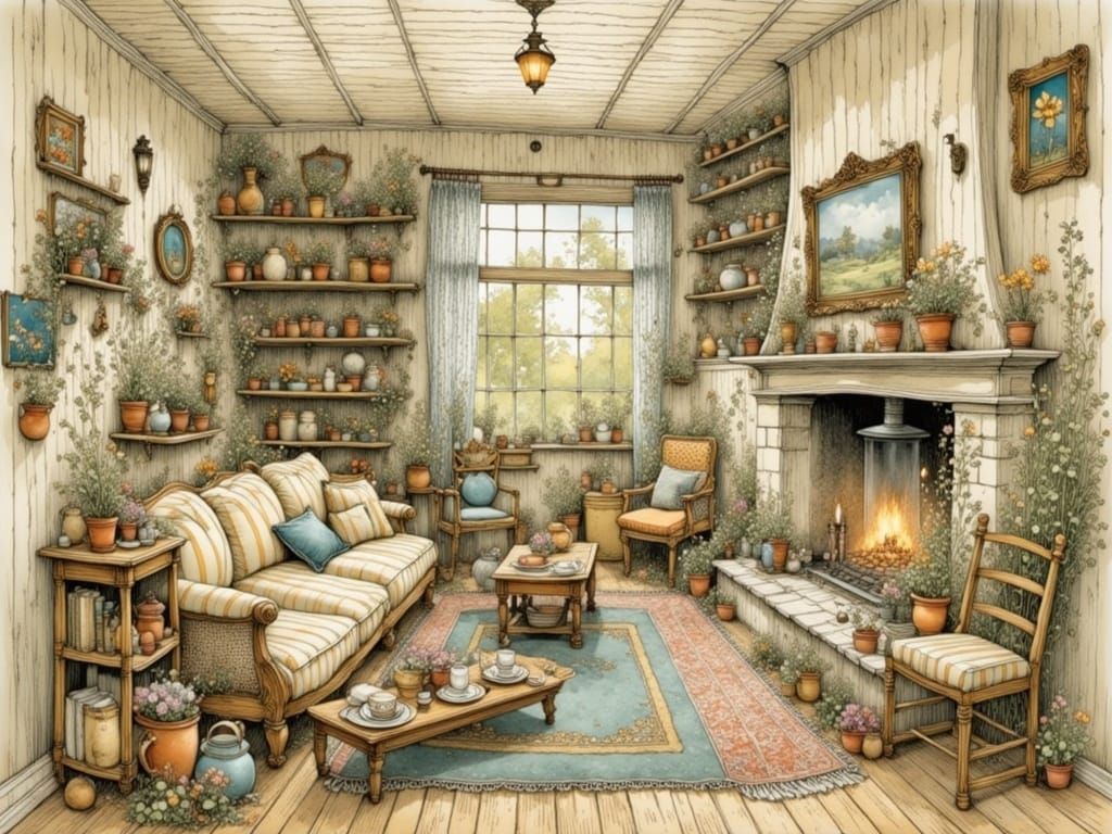 Whimsical Woodland Cottage in Intricate Detail