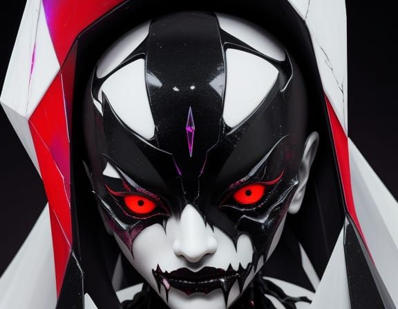 Obsidian Demon Doll in Surreal Void