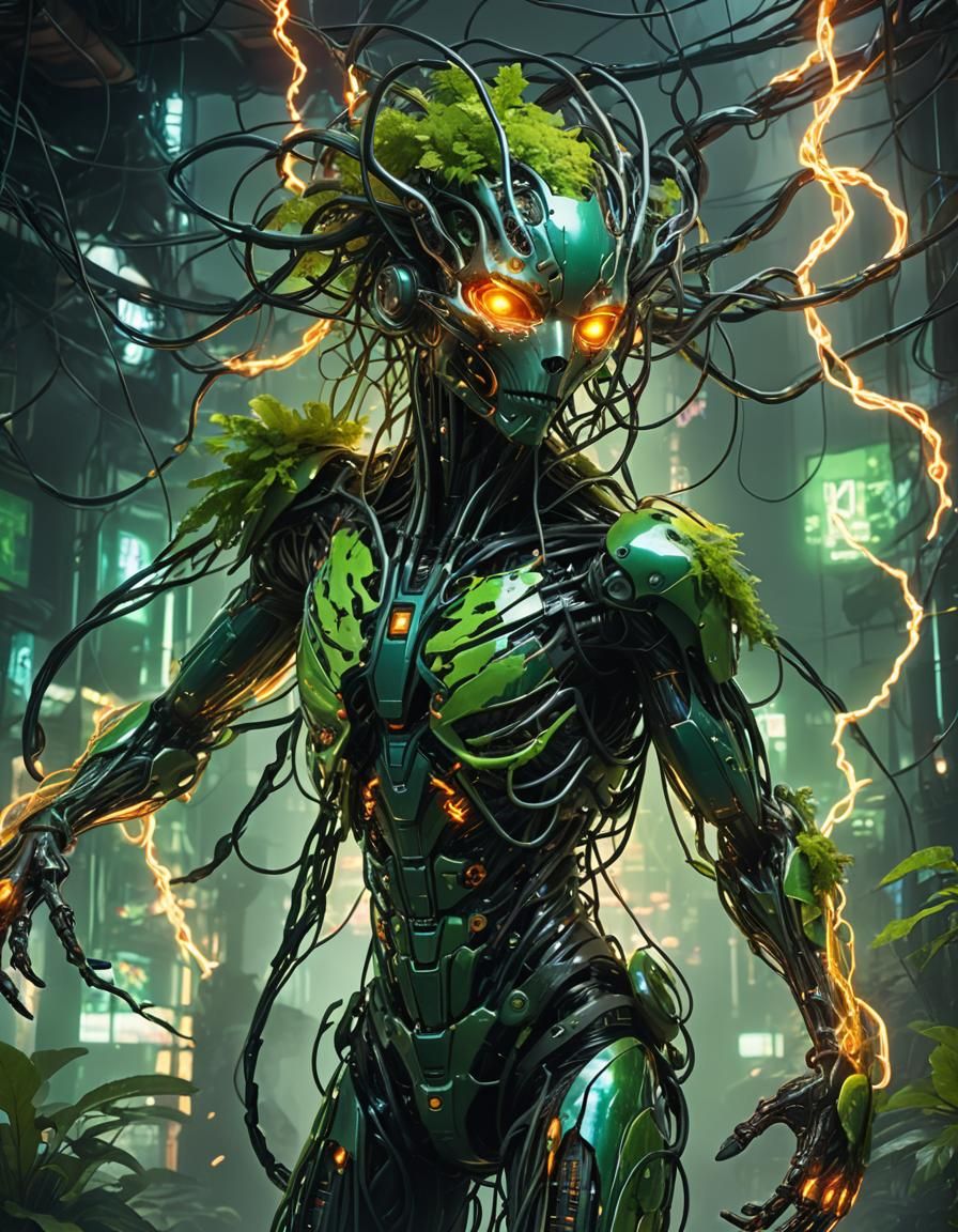 Cyberpunk Elemental Merges Nature and Technology