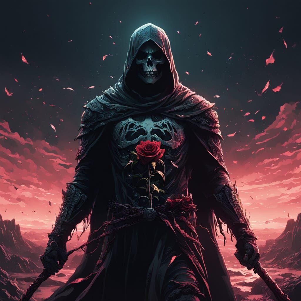 Dark Magic Rose in Dynamic Action Pose