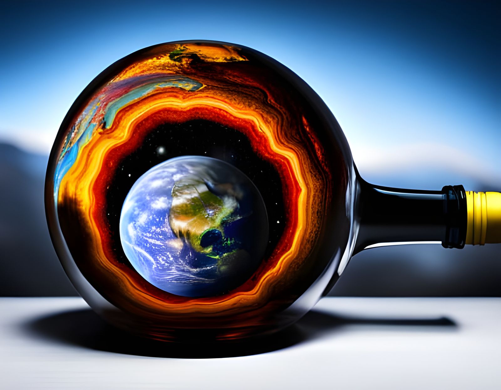 Earth in a Bottle: 3D Fantasy Scene