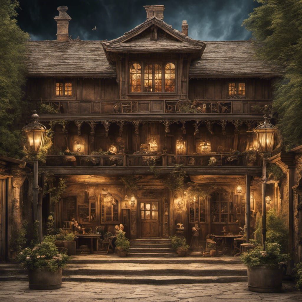 Old inn in London, 18th century