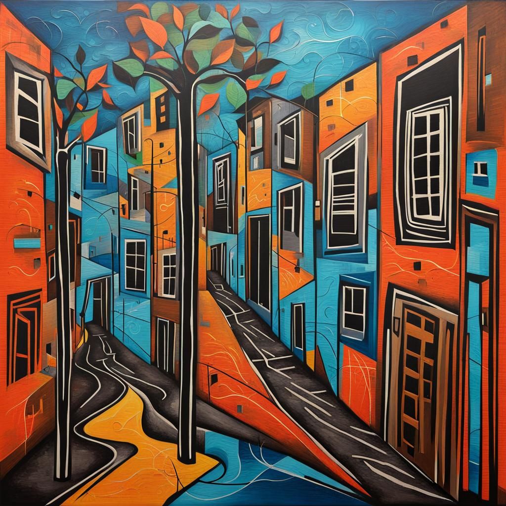 Colorful Street Art Pathways in Abstract Style