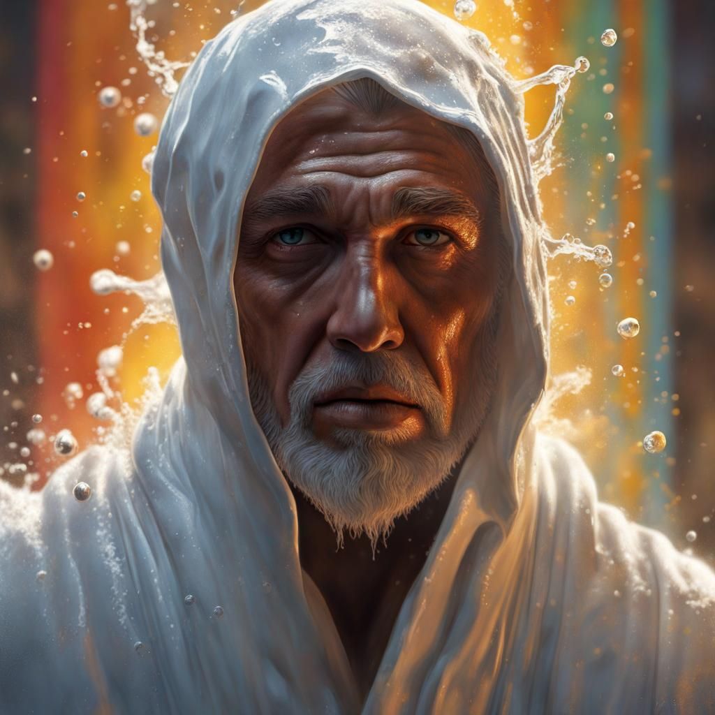 Hyperrealistic Washed Robes in Splash Art Style