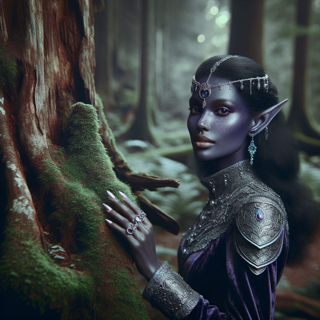 Enchanted Dark Elf Goddess of Nature's Splendor