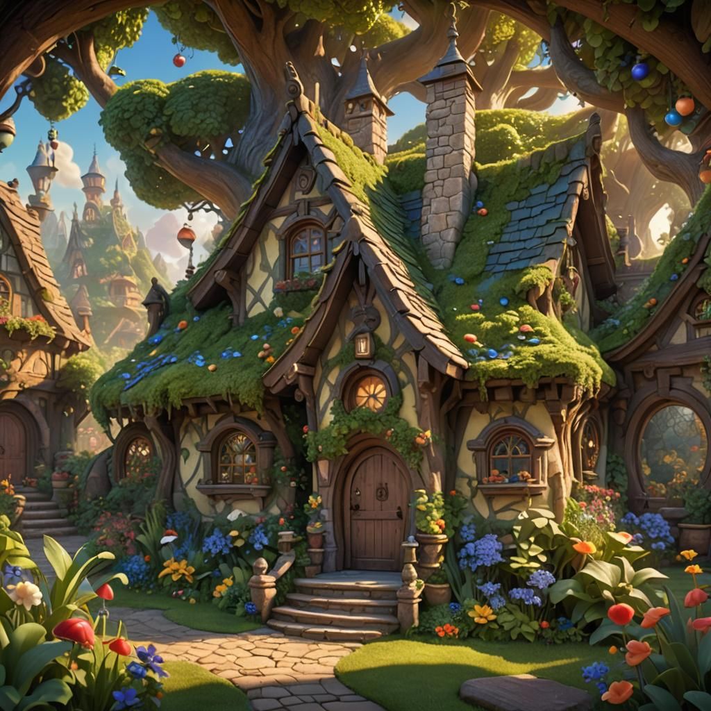 Snow White and Dwarves: Pixar-Style 3D Digital Art