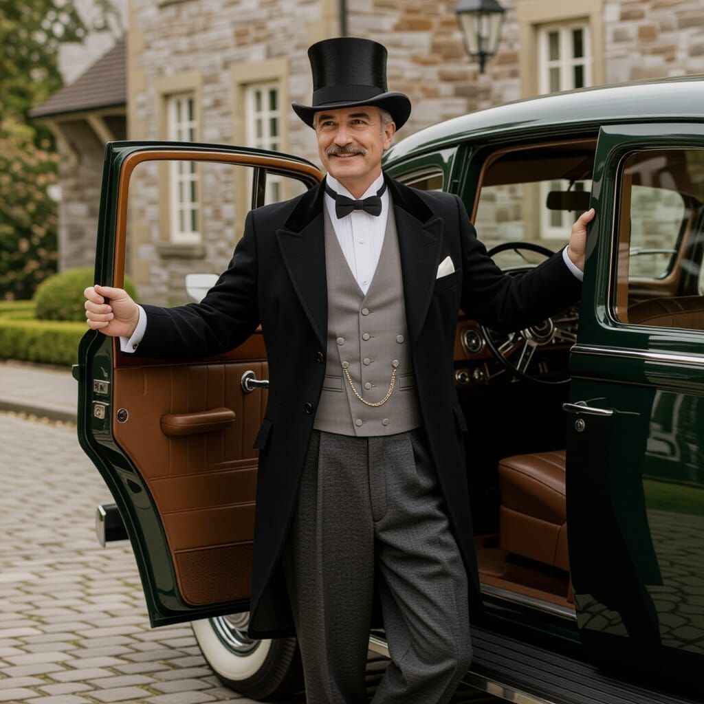 Gentleman Opens Car Door in Storybook Style