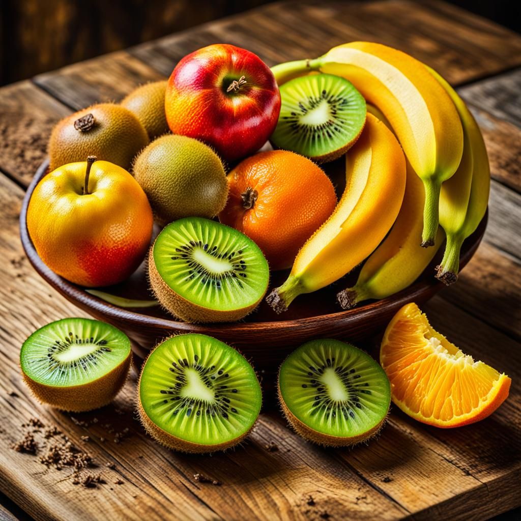 Vibrant Still Life Oil Painting of Fresh Fruit