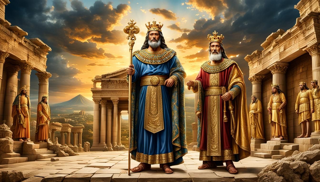 King Solomon and David in Photorealistic 3D Render