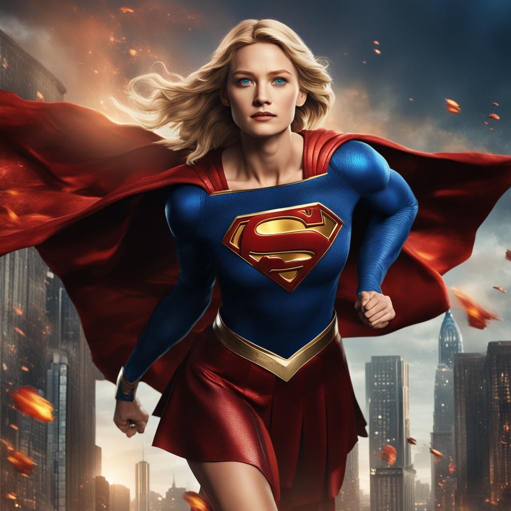 Supergirl Detailed Matte Painting in 8k