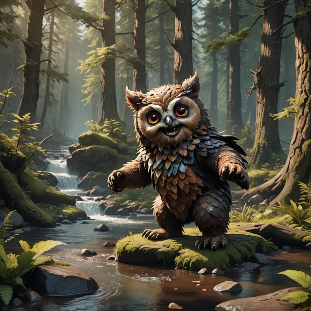 Happy Owlbear Cub
