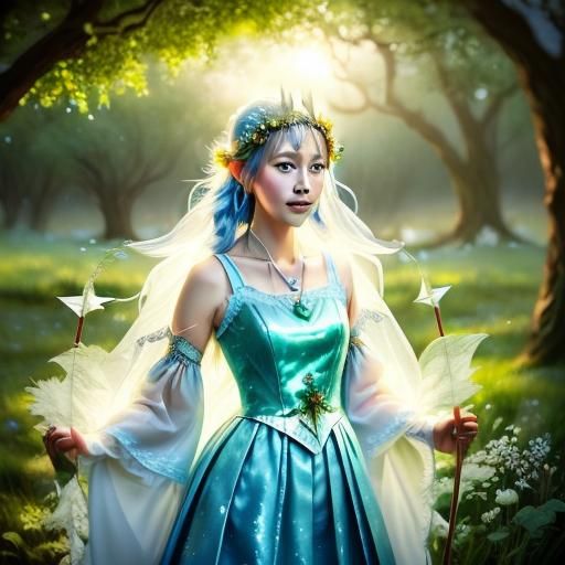 Magical Elves with Bows: 3D Anime Style