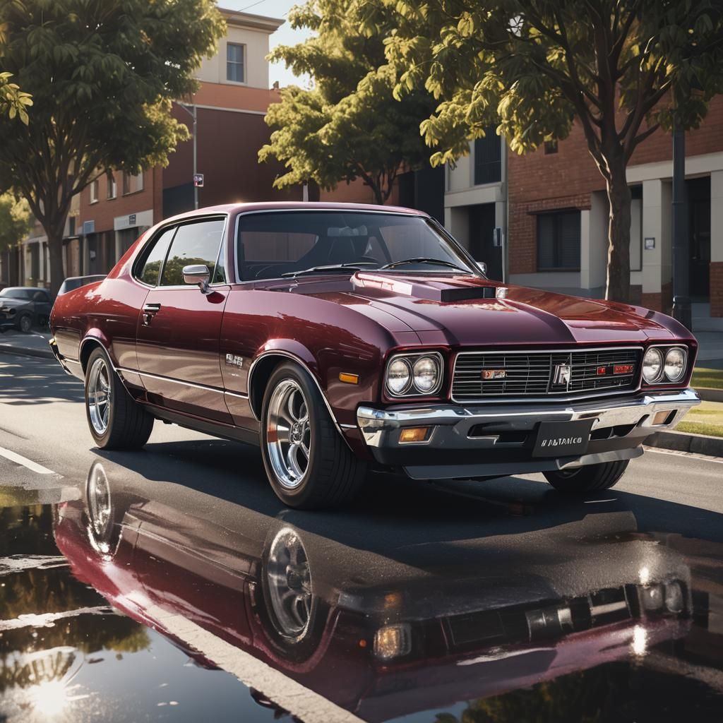 Black Cherry Holden Monaro Automotive Illustration