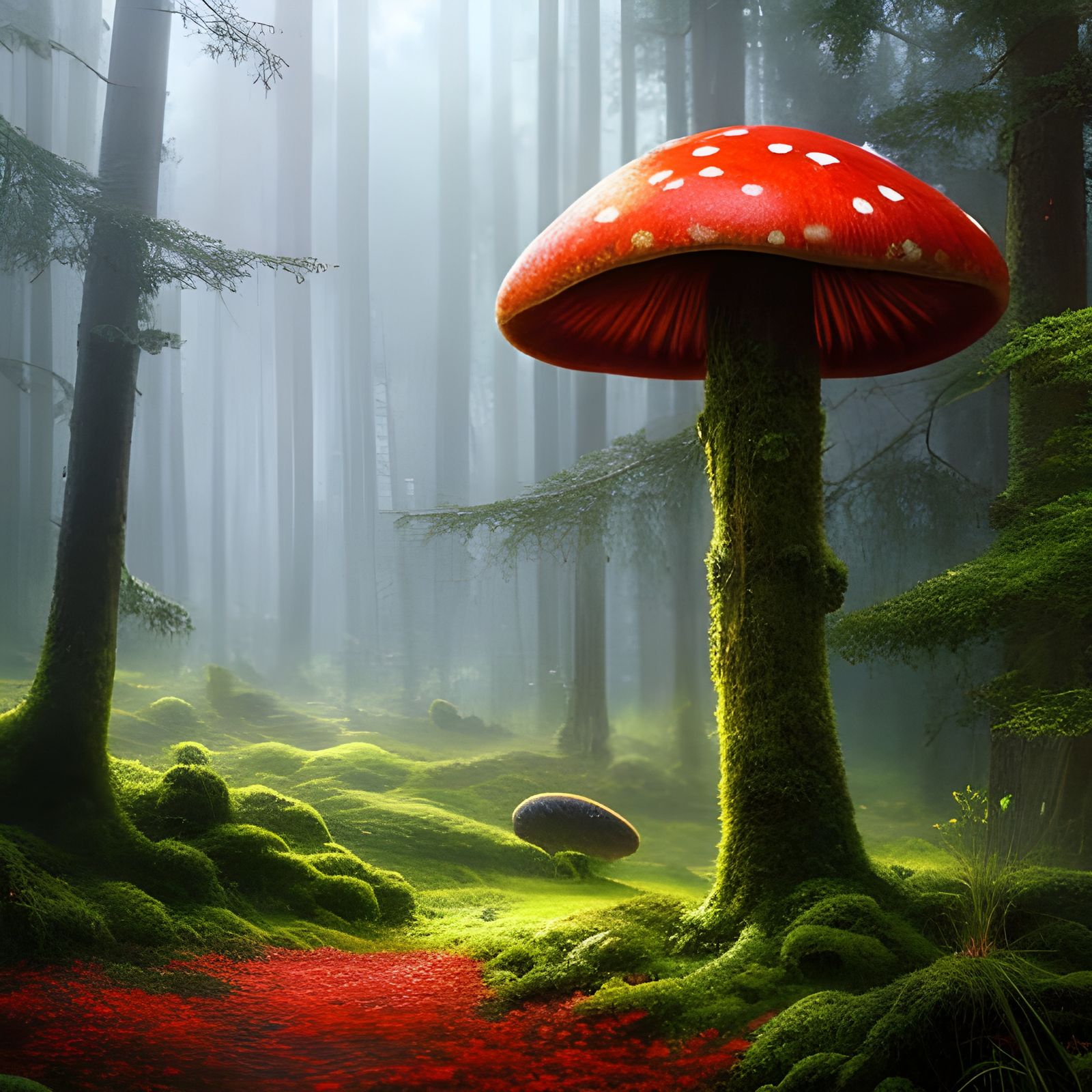 Hyperdetailed Toadstools in Springtime Fantasy Art