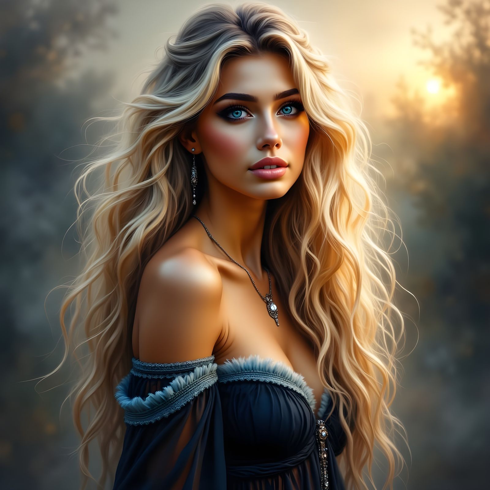 Ethereal Norse Goddess in Dusky Twilight