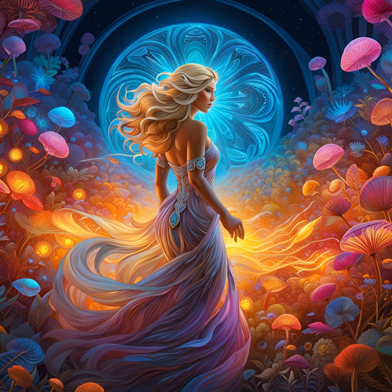 Glass Fairy Goddess in Fractal Fantasy World