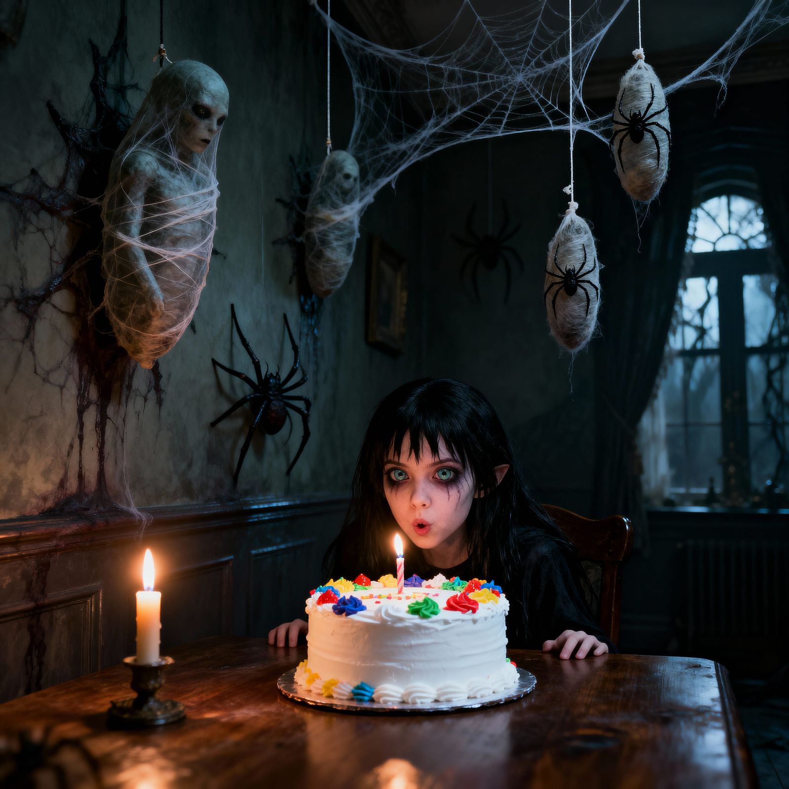 Gothic Monster Girl's Creepy Birthday Celebration