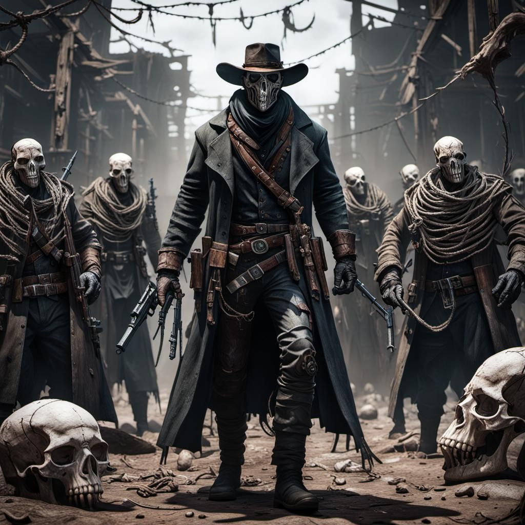Armored Cowboy Outlaw in Dark Cultist Scene