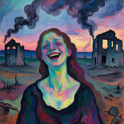 Spectral Woman's Dream in Egon Schiele Style