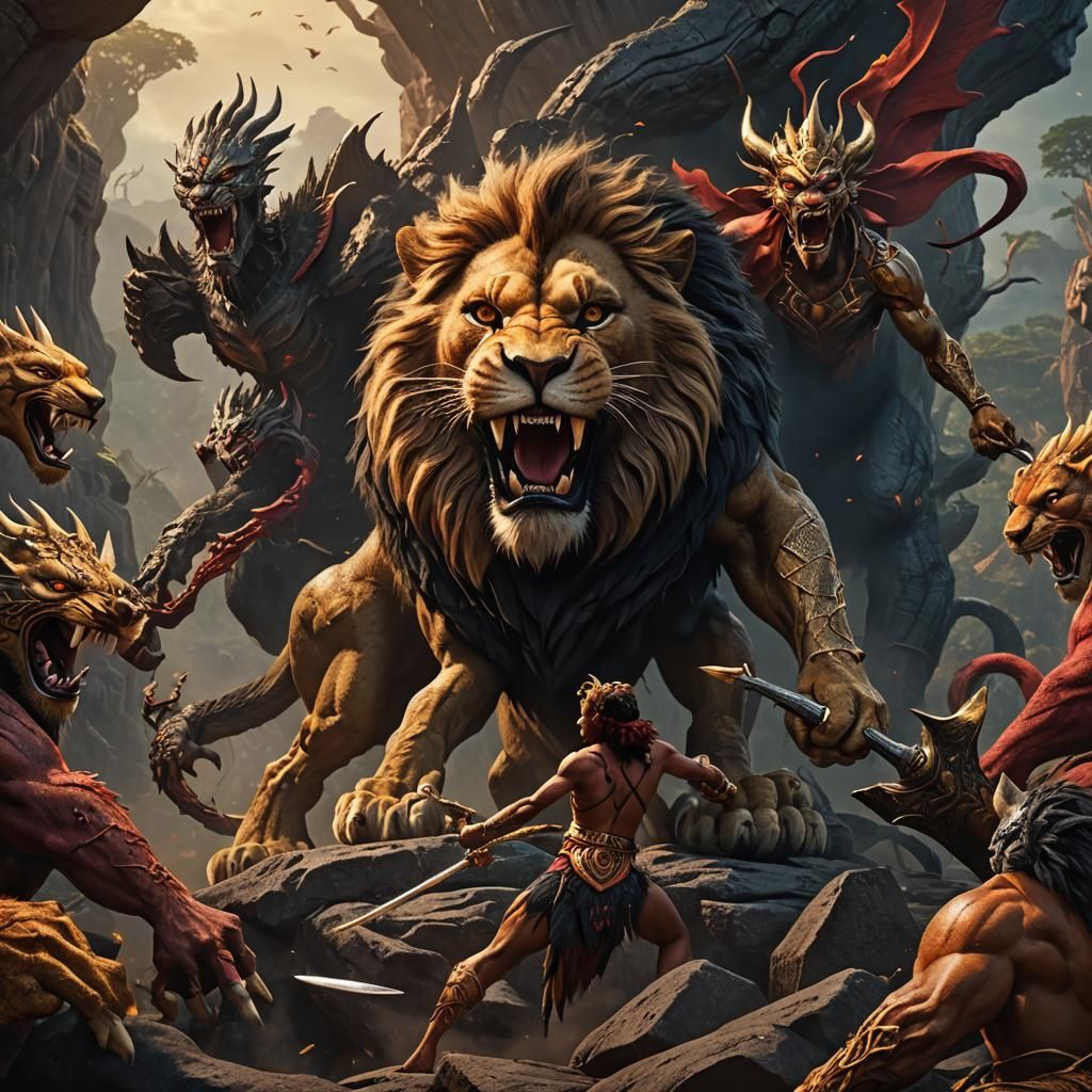 Demonic Scar: Lion King Dragon Hybrid