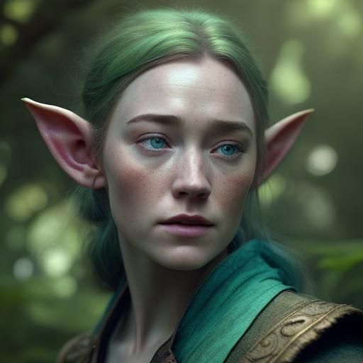 Fantasy Elf Portrait in Detailed Digital Painting Style