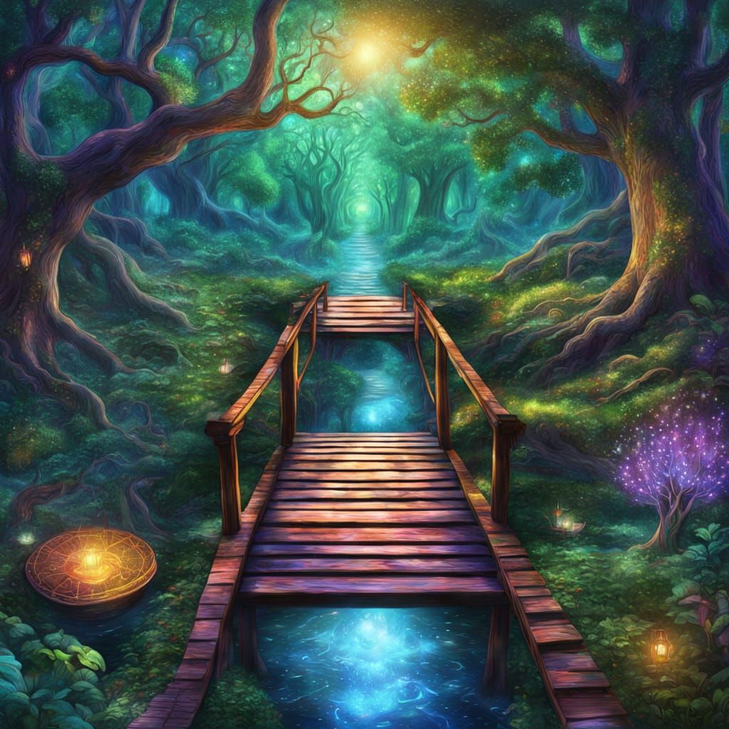 Mystical Oak Tree Meditation Sanctum in Cosmic Woods