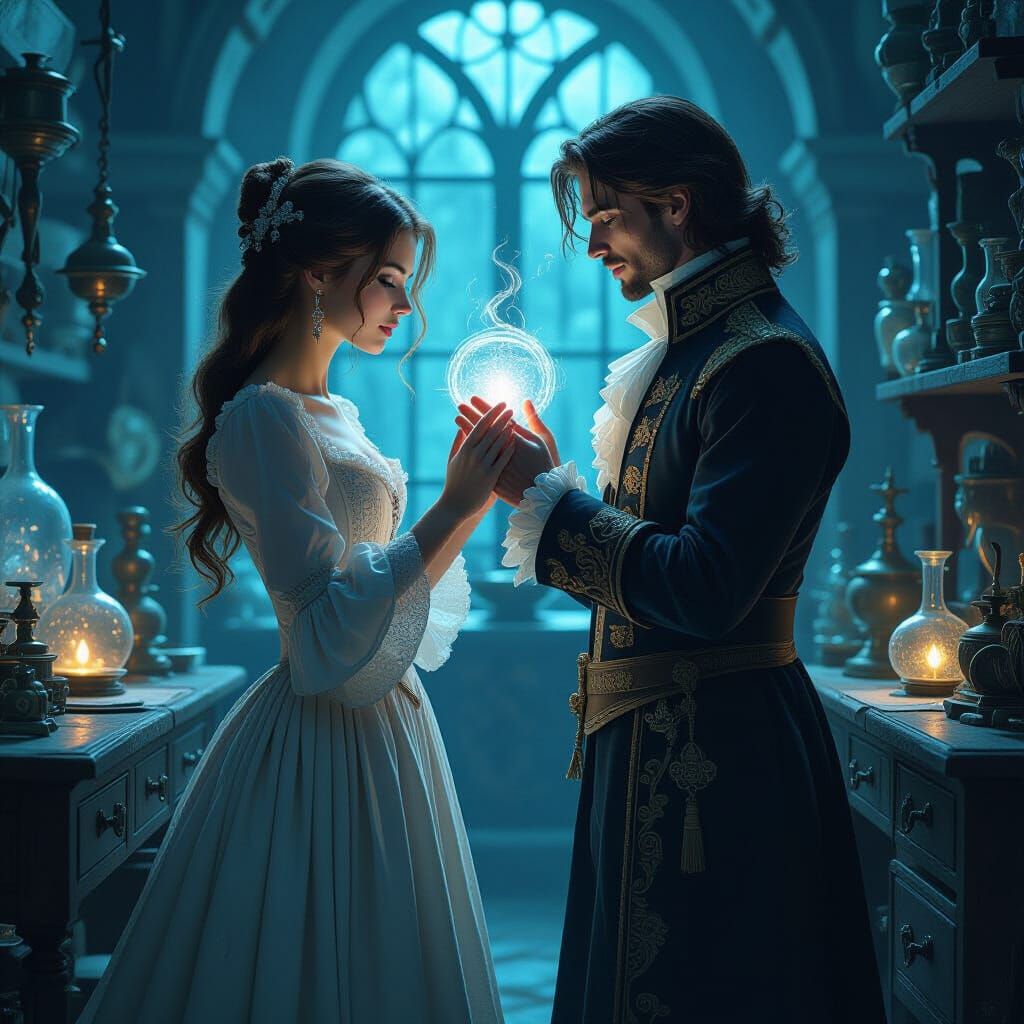 Mystical Alchemist's Touch in Baroque Style