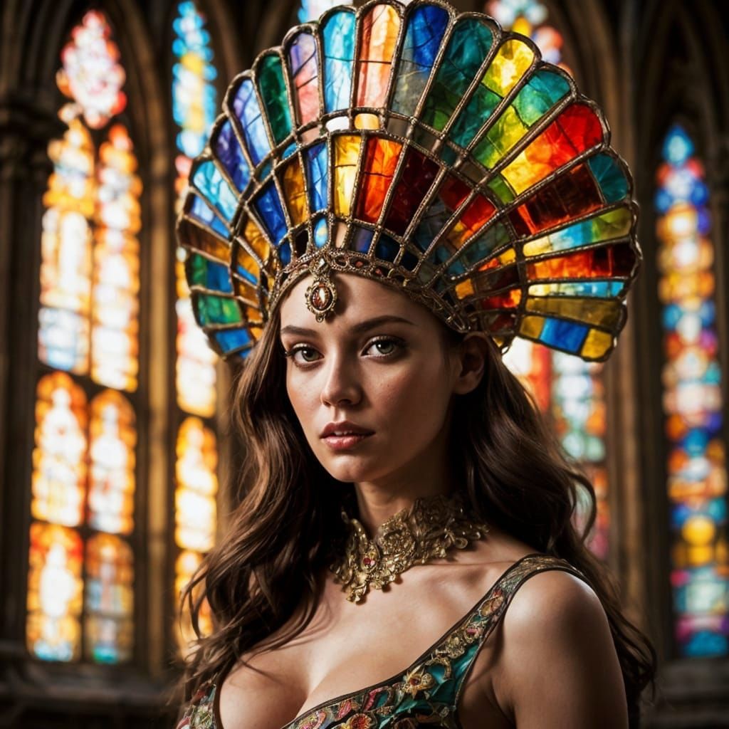 Stunning Stained Glass Beauty in a Cathedral