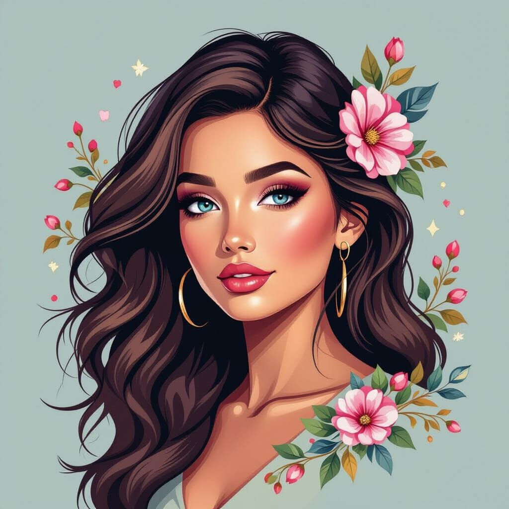 Abstract Portrait in Creative Logo Style