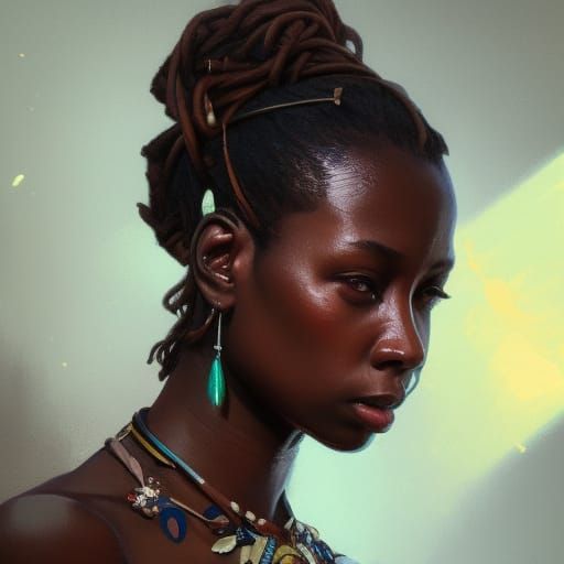 Hyperdetailed African Portrait in Volumetric Lighting