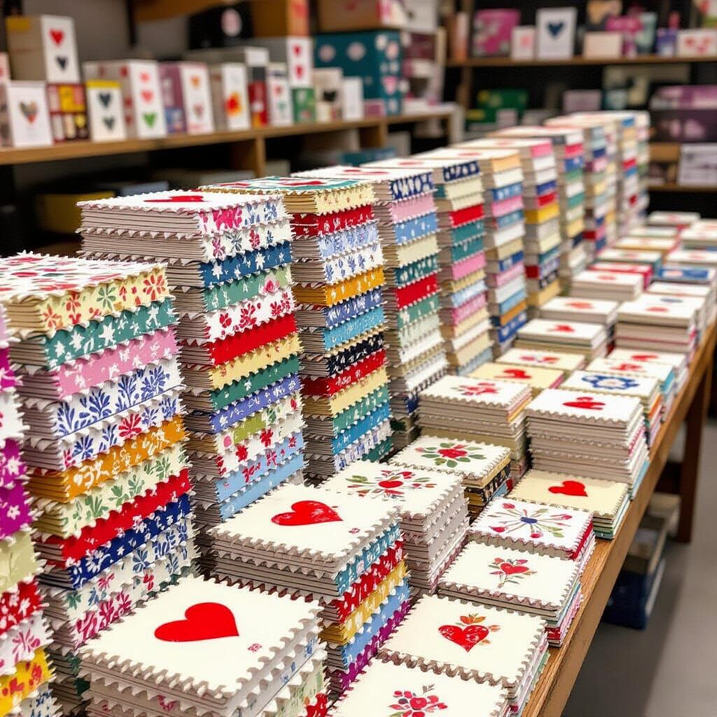 so many stackings of art creations lining up for the stamped...