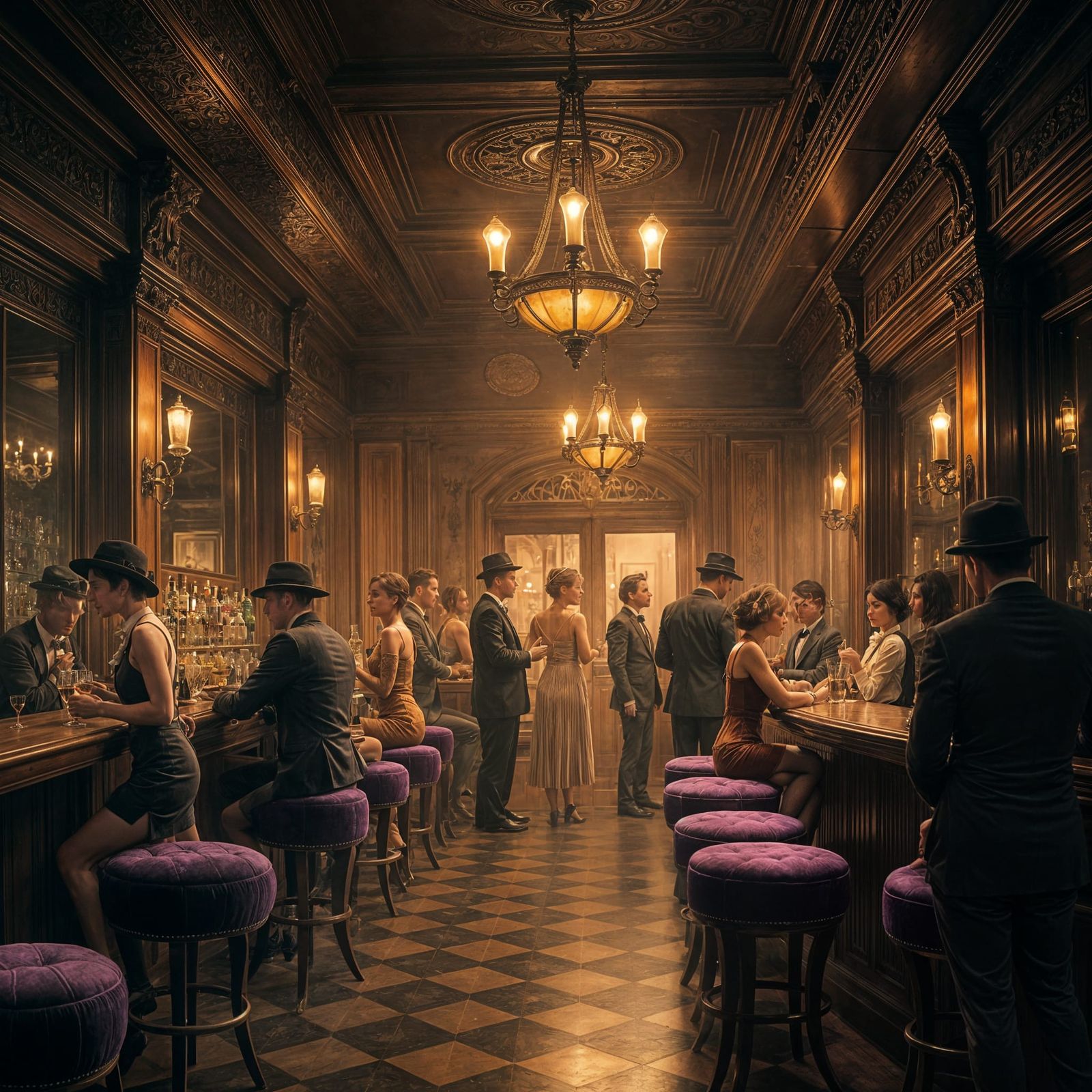 1920s Speakeasy: The Velvet Room in Photo-Realistic Style