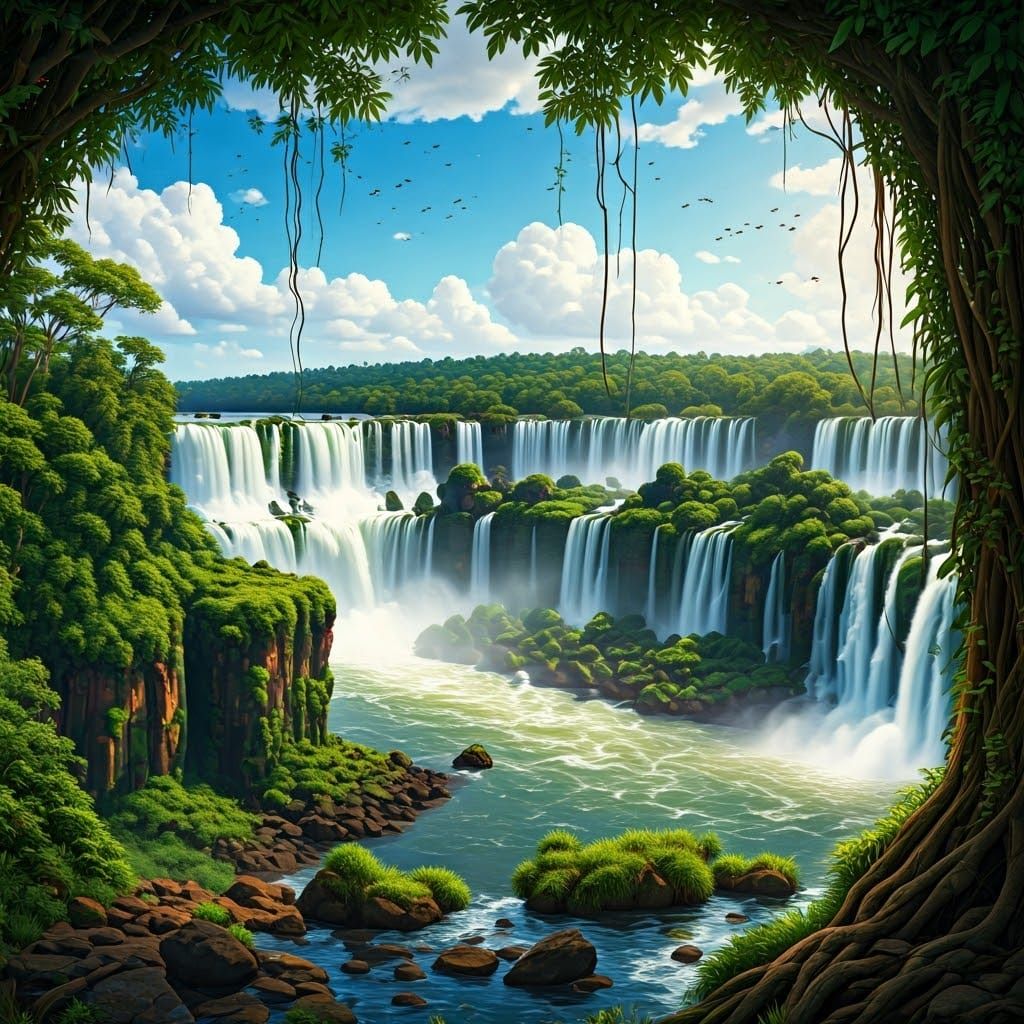 Breathtaking Iguazu Falls in Tropical Paradise