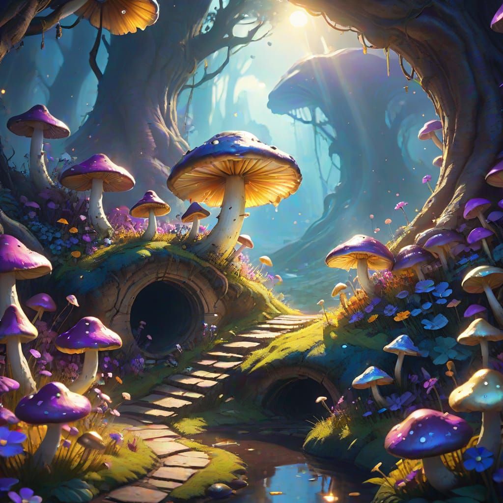 Alice in Wonderland: Fantasy Oil Painting