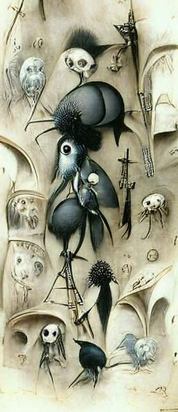 Victorian Goth Scene with Spiders and Skulls