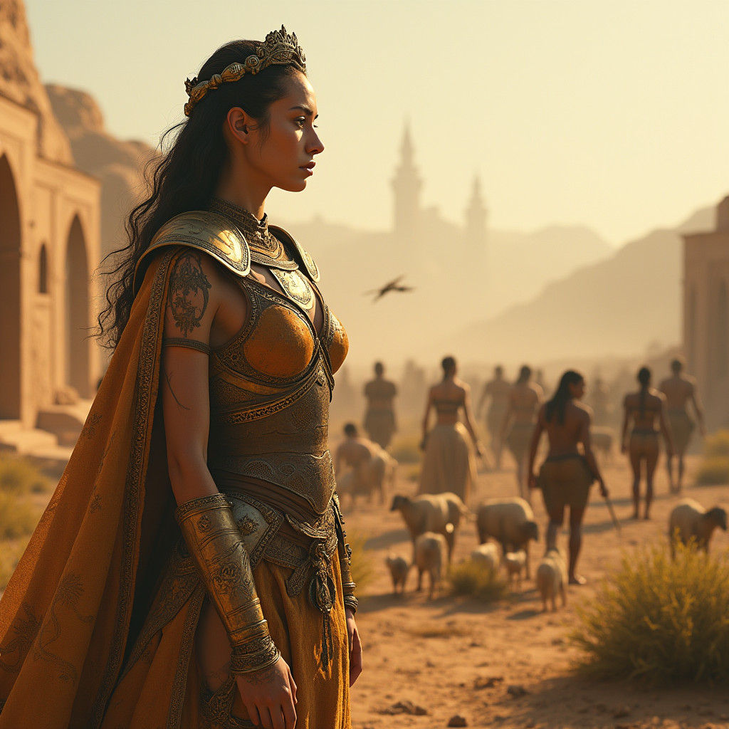 Desert Oasis: Warrior Queen in Dystopian World