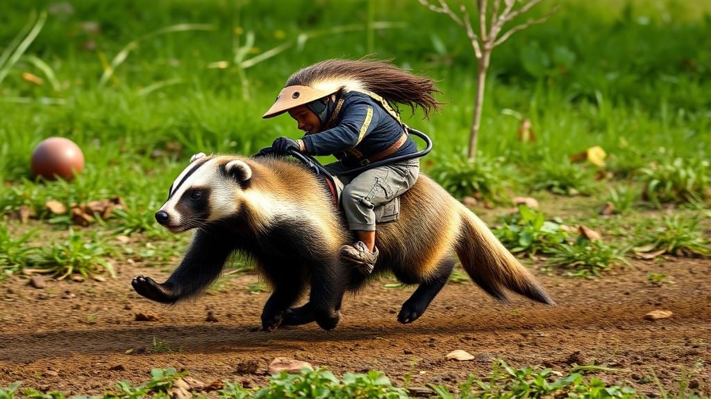 Fierce Honey Badger Conquers the Scales of Libra