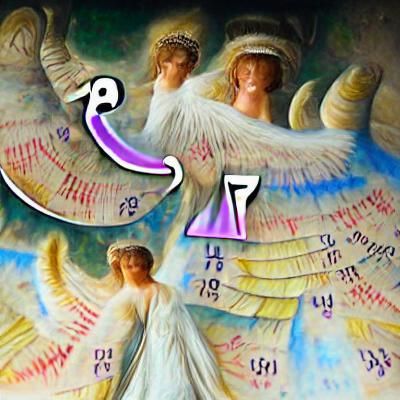 Abstract Angelic Figure Created from Light