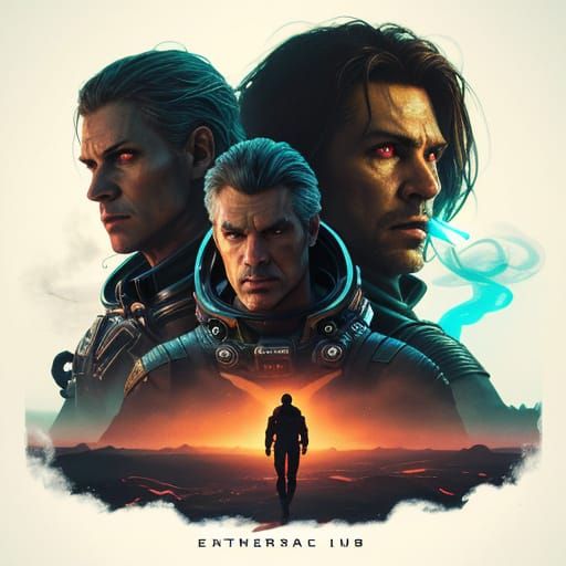 Sci-Fi Adventurers in a Cinematic Film Still