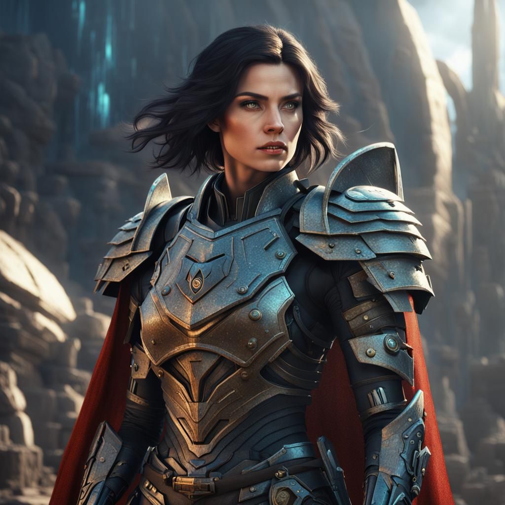 Sci-Fi Female Warlord in Detailed Matte Painting