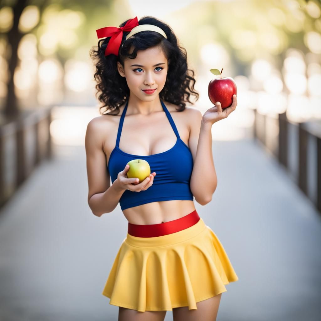 Girl with Apple in Professional Photography Style