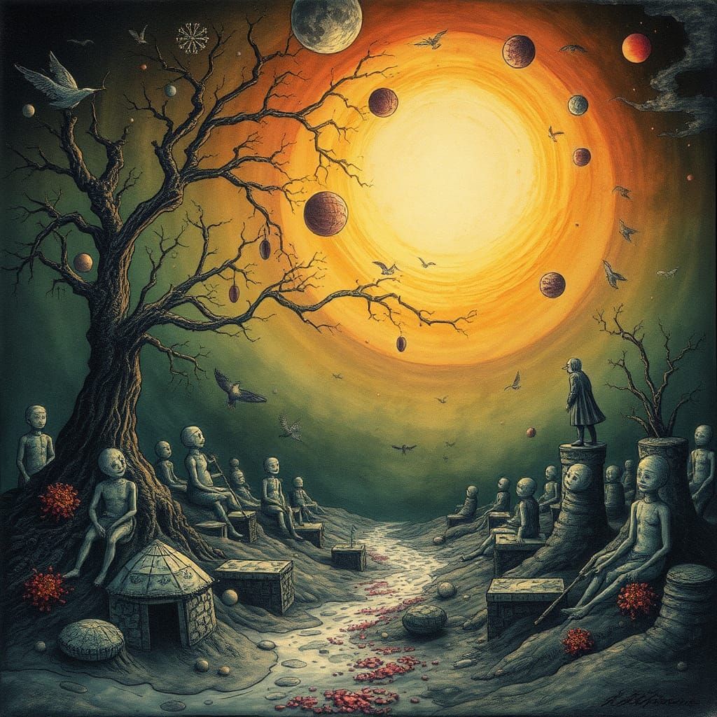 Surreal Dreamscape: Search for Truth in Alcohol Ink