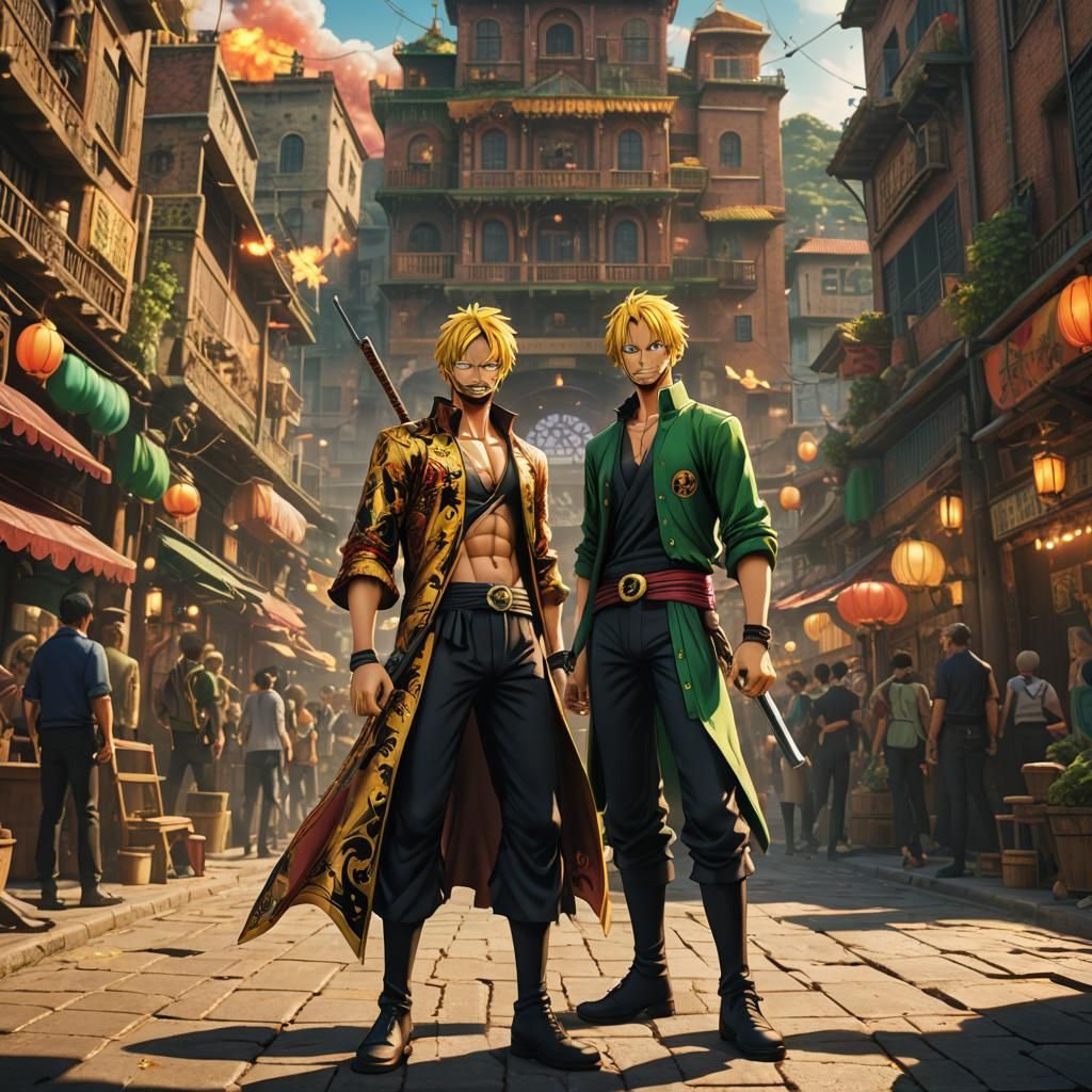 Sanji and Zoro: Dynamic One Piece Concept Art