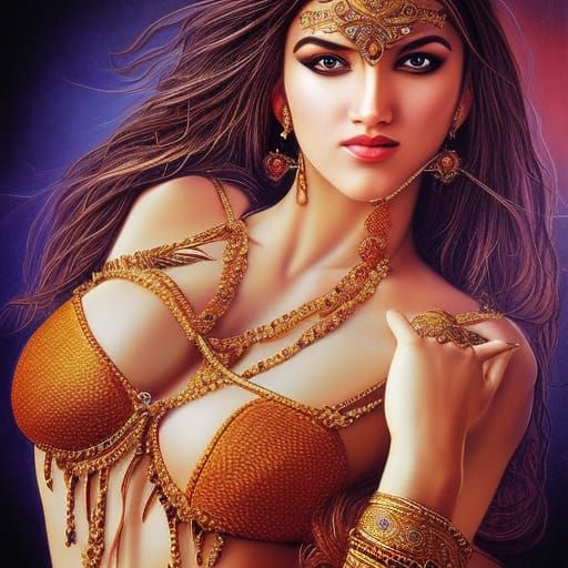 Alluring Yakshini Dancing: Hyperrealistic Artgerm-Inspired M...