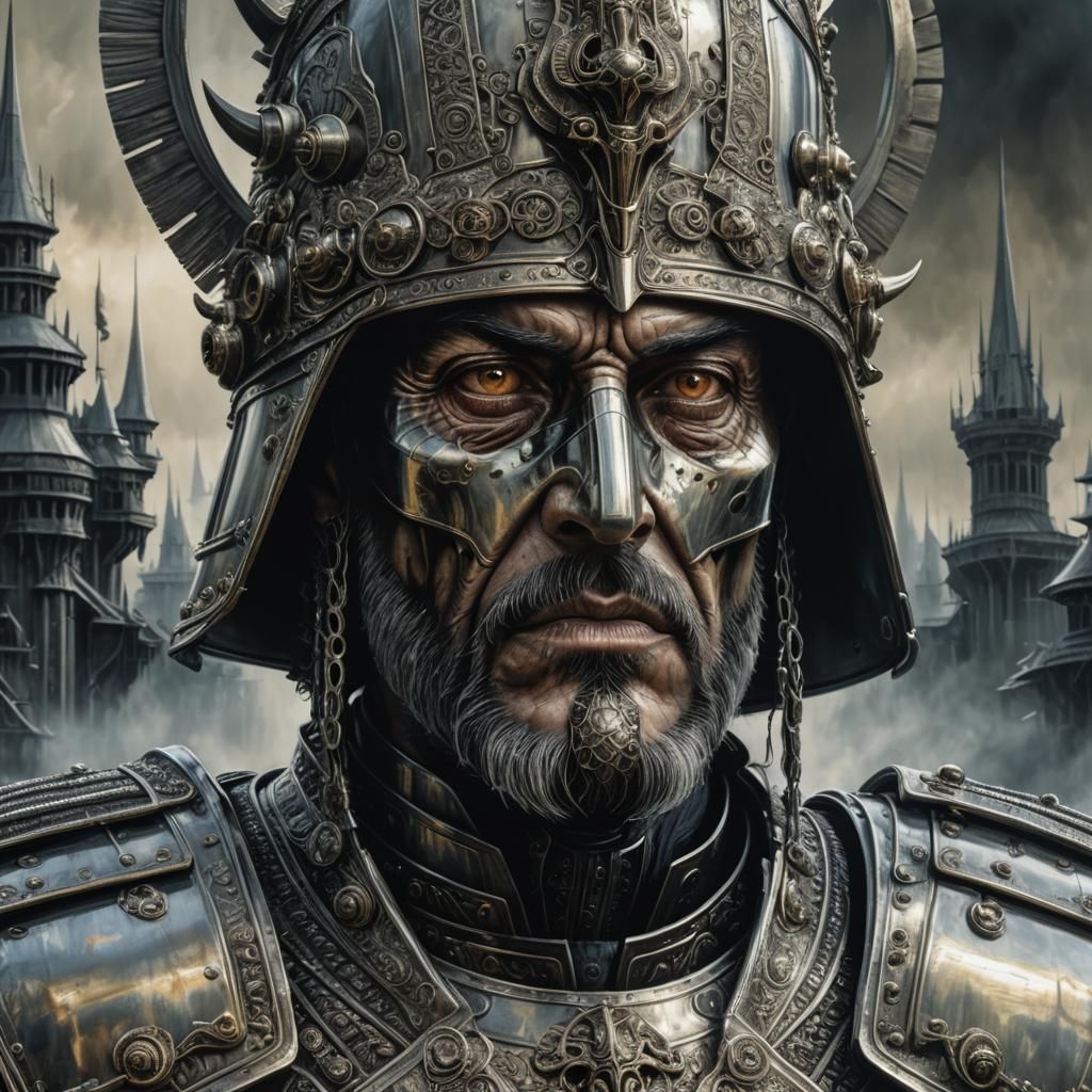 Menacing Emperor Commands Legions in Hyperrealism