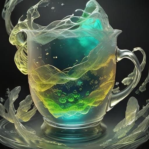 Ethereal Fantasy Creature with Metallic Background