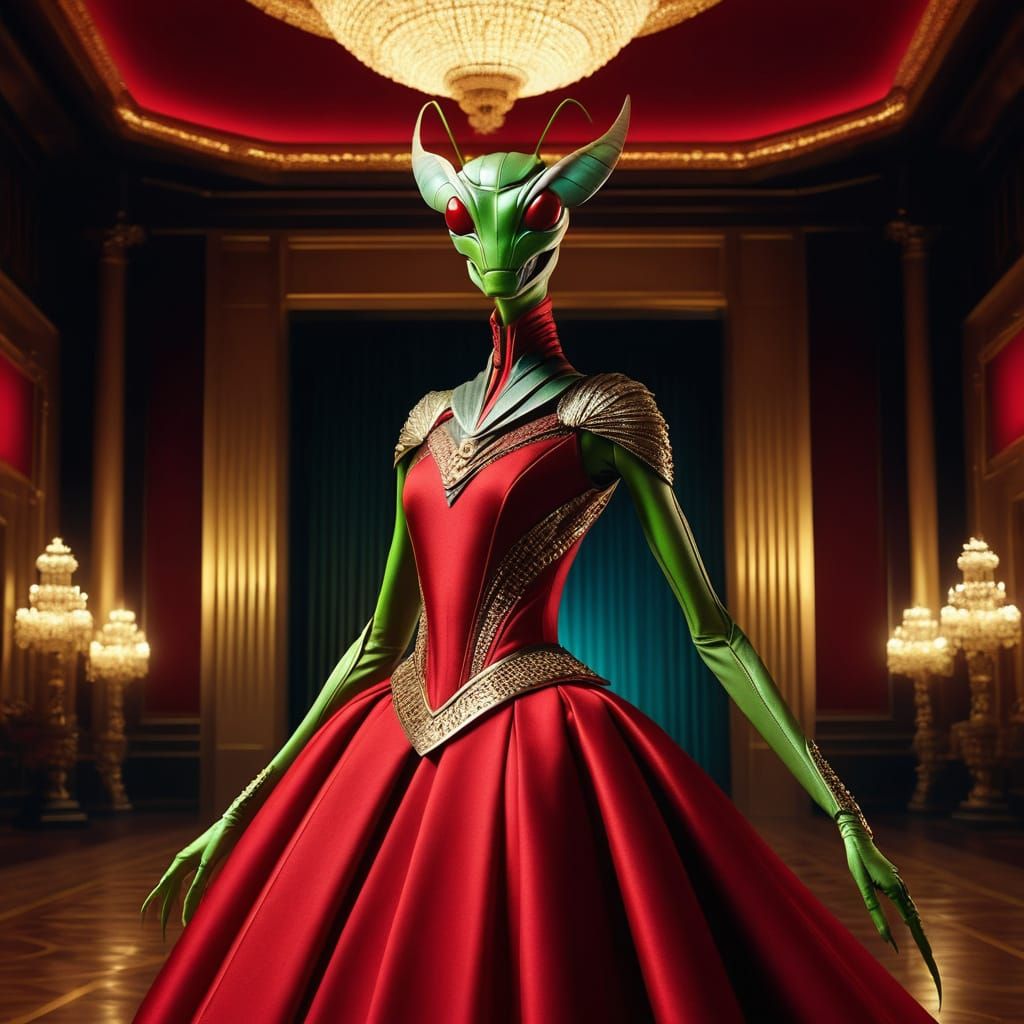 Elegant Mantis Superstar Stuns on Red Carpet