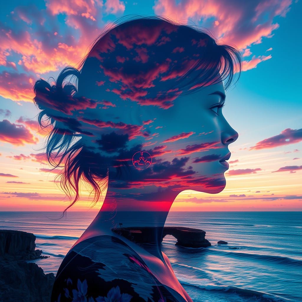 Enchanting Sunset Serenade in Ethereal Digital Art
