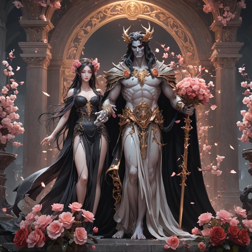 Hades and Persephone: 3D Anime Art