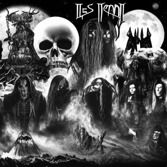 Mount Doom Black and White Dark Metal